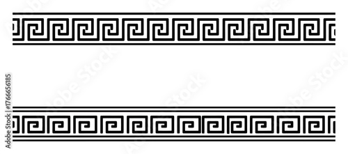 Simple Minimalist Greek Key Border Vector - Clean Geometric Design