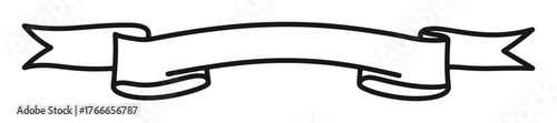 Simple Festive Ribbon Vector Border, Minimalist Design, Clean Lines, White Background