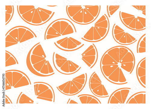 Seamless Pastel Citrus Slice Pattern Vector - Minimalist Orange Fruit Design