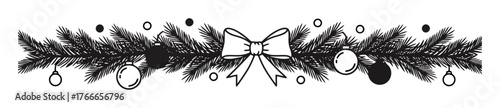 Simple Festive Ribbon Vector Border, Minimalist Design, Clean Lines, White Background