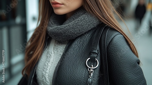 Close-up of woman's fashion details