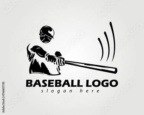vector logo design baseball concept illustration for business company