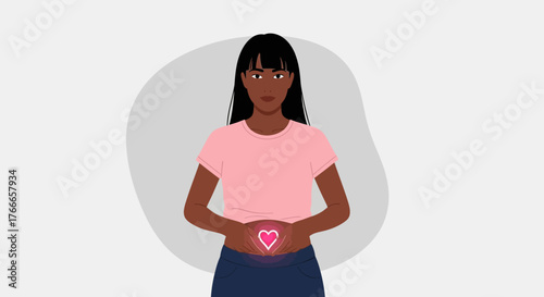 Heartfelt Love for Self Care Black Woman Embracing Inner Peace and Wellness