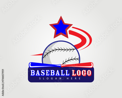 baseball vector illustration logo design concept for business company