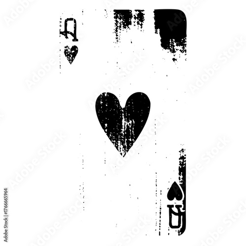Playing card heartbreak in texture