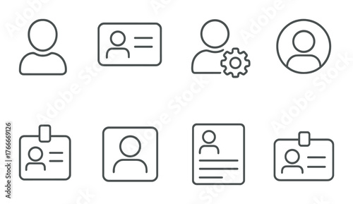 Monochrome minimalistic user profile icons with various settings