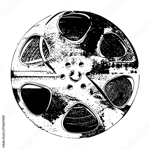 Film Reel Illustrates Vintage Aesthetics in Entertainment