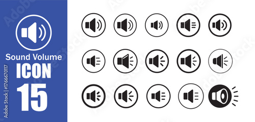 15 Sound Volume Speaker Icon Set Collection