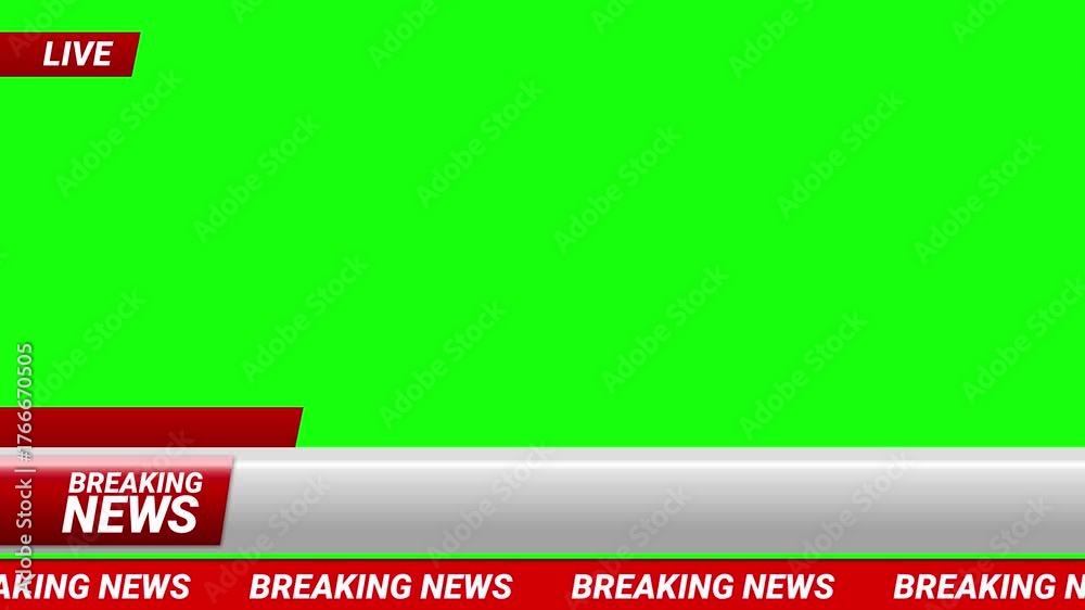 Breaking News lower third animation with green screen background and ...