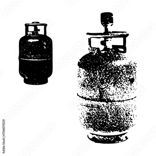 Gas Cylinders Illustrate Industrial Storage in a Workshop