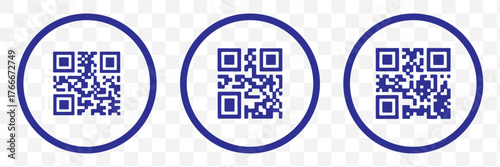 QR code set. Scan Me. Scan qr code icon. Template of frames for QR code with text - scan me. Vector illustration.