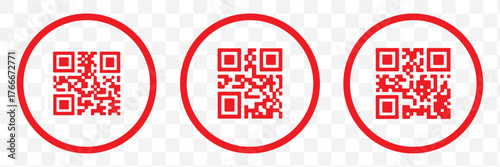 QR code set. Scan Me. Scan qr code icon. Template of frames for QR code with text - scan me. Vector illustration.