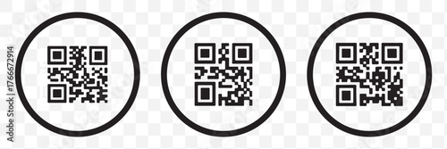 QR code set. Scan Me. Scan qr code icon. Template of frames for QR code with text - scan me. Vector illustration.