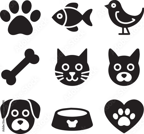 Animal and pet care icons collection