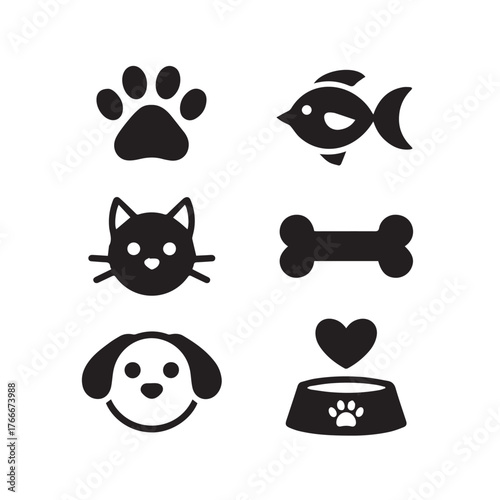 Animal and pet care icons collection
