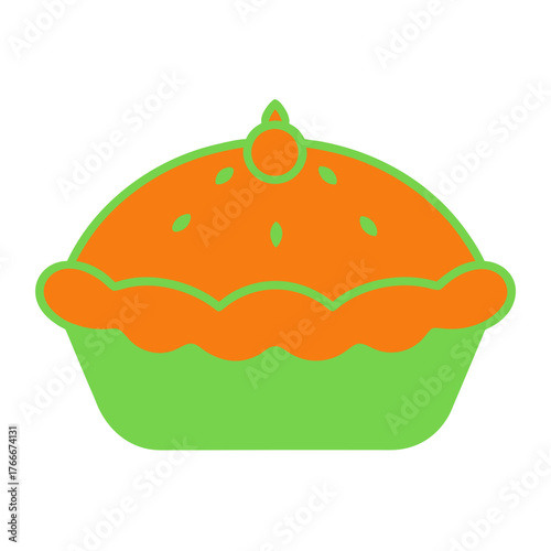 Mince Pie Colorful Vector Line Art
