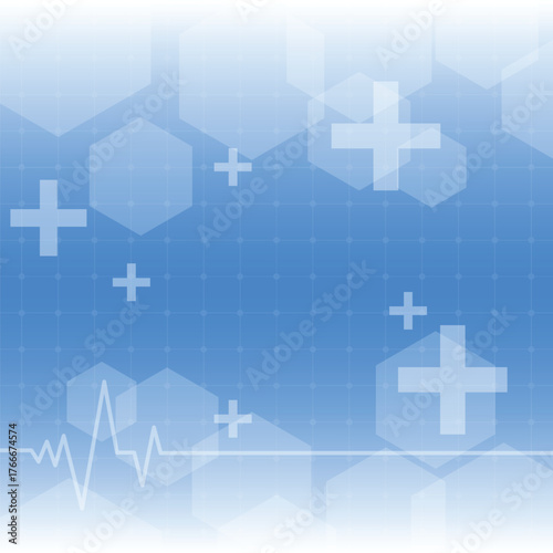 Abstract hexagon shape with science, research and healthcare background. Vector illustration