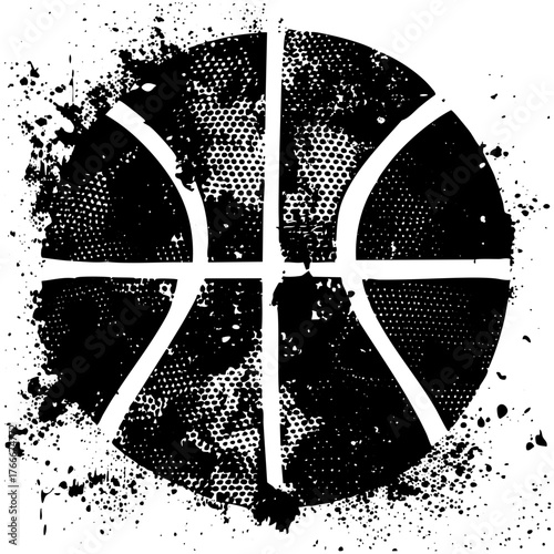 Basketball grunge texture in sports illustration