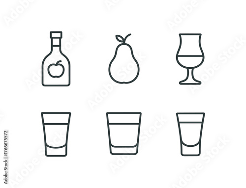 simple outline stroke icon isolated on white background hungarian palinka drink fruit spirit glass spirit clear liquor strong liquor distilled spirit shot drink alcohol glass