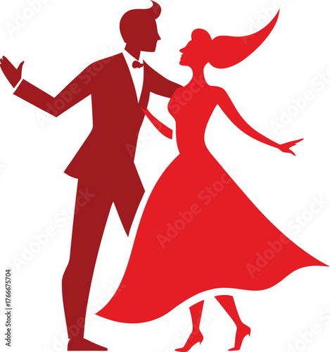 Dancing couple silhouette silhouette