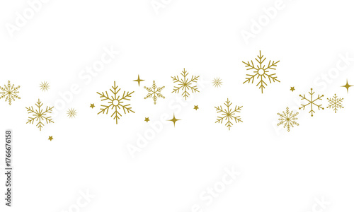 Gold snowflakes banner