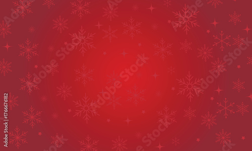 red christmas background with snowflakes
