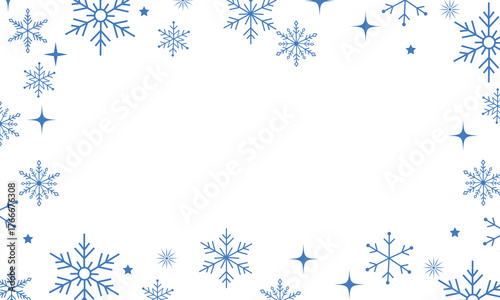 Blue  snowflakes banner