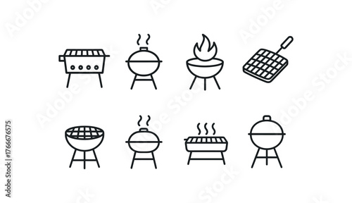 simple outline stroke icon isolated on white background south african braai grill bbq grill fire grill meat grill outdoor grill smoke grill hot grill cook grill