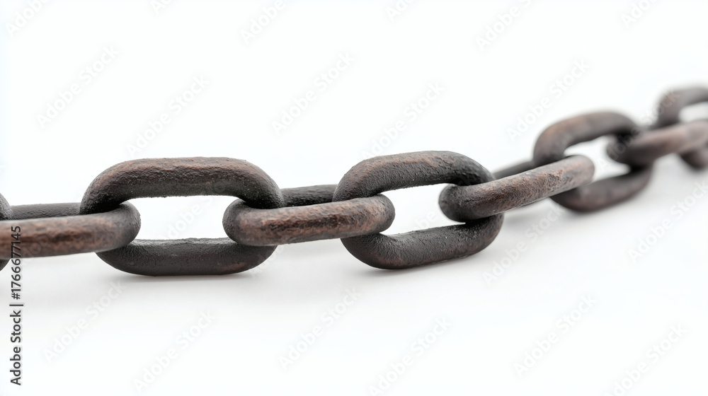 Fototapeta premium Cyber chain made of sparkling data lights wraps through deep black space, modern digital network and secure information transfer.