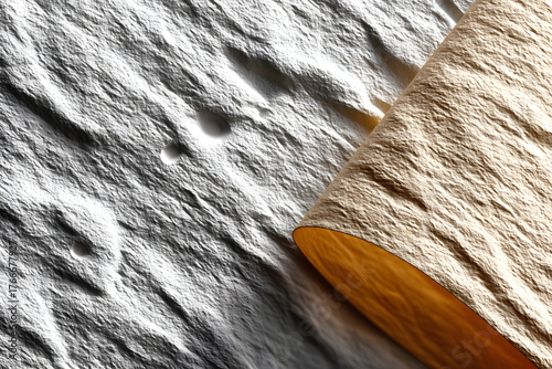 Close-up of textured paper with soft curves and natural shadows