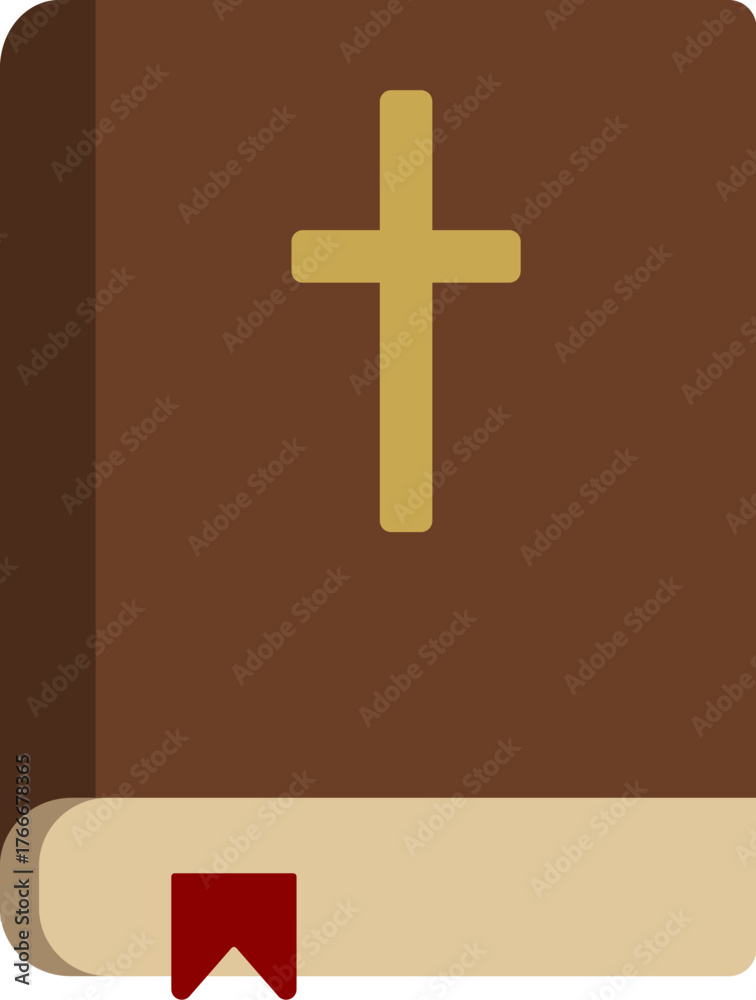Obraz premium Brown bible book icon. Vector illustration.
