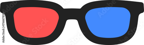 3d movie glasses icon. Red blue 3d glasses. Vector illustration.