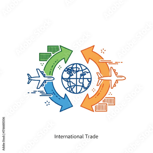 International Trade Concept with Transportation and Global Circulation