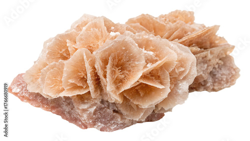 The enchanting allure of a desert rose formation cut out on PNG. AI GENERATED.