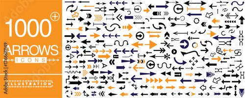 Arrows big black set icons. Arrow icon. Arrow vector collection. Arrow. Cursor. Modern simple arrows. Vector illustration.