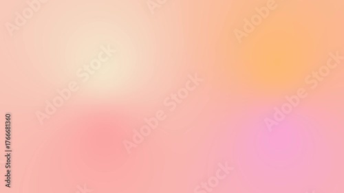 Seamless loop A soft, blurry abstract background with a warm gradient of pink, peach, and yellow pastel colors.