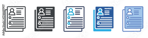 Resume icon set multiple style collection
