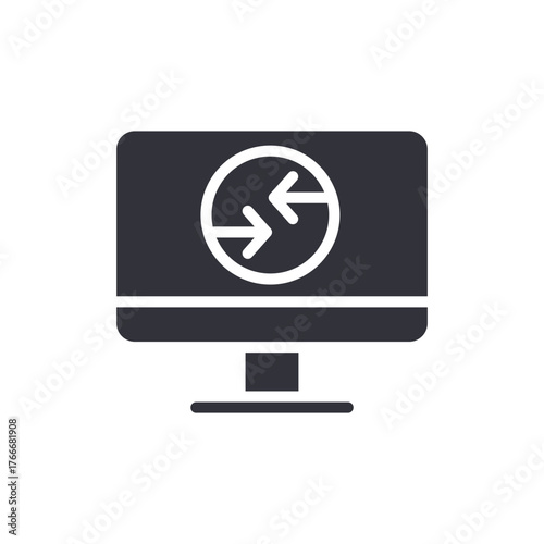 Synchronization Icon on Modern Display Sign Computer Vector