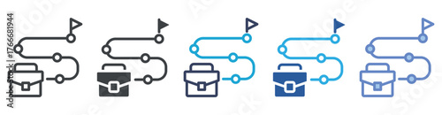 Career icon set multiple style collection