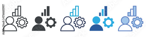 Management icon set multiple style collection