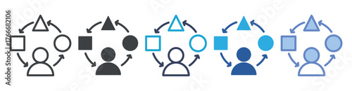 Skill icon set multiple style collection