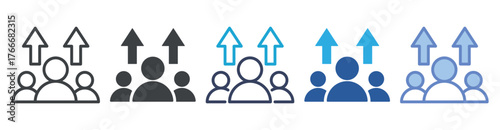 Leadership icon set multiple style collection