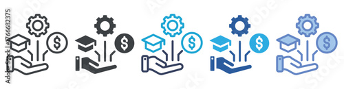 Benefit icon set multiple style collection