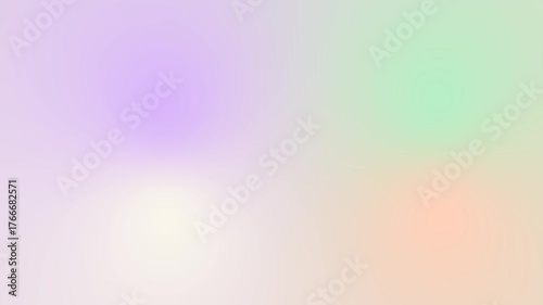 Seamless loop A soft, blurry abstract background with a gentle mesh gradient of pastel purple, green, and orange.