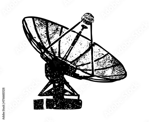 Satellite Dish Transmits in Space