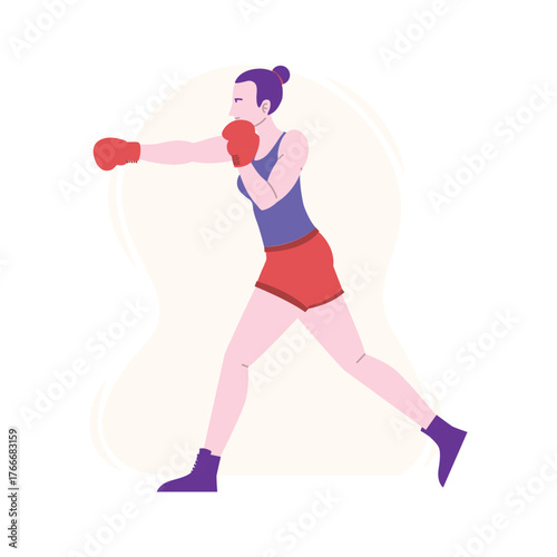Boxer Woman Vector Illustration Which can easily edit or modify