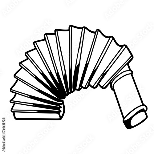 Flexible Drinking Straw Outline Vector Icon