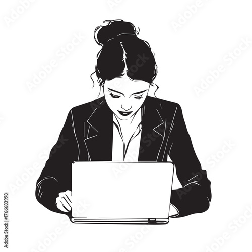 businesswoman with laptop
