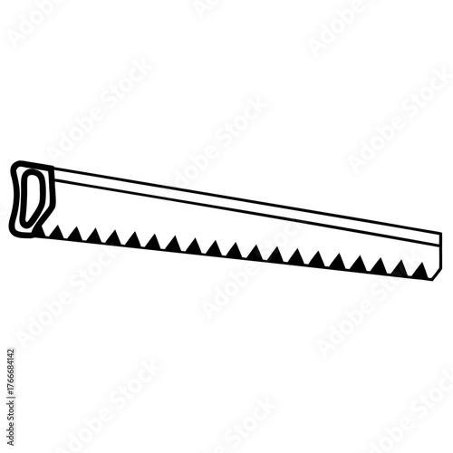 Classic Hand Saw Woodworking Tool Illustration