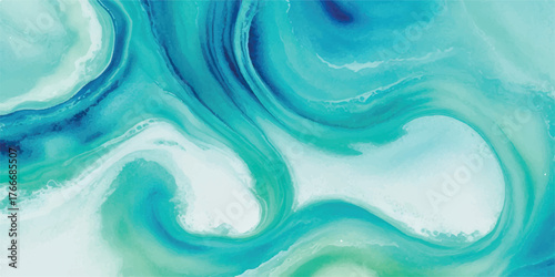Abstract teal and turquoise watercolor background fluid art painting with swirling patterns perfect for modern design projects